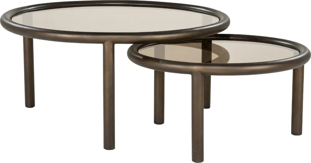 Set Van 2 Ronde Salontafels - 60 X 60cm.