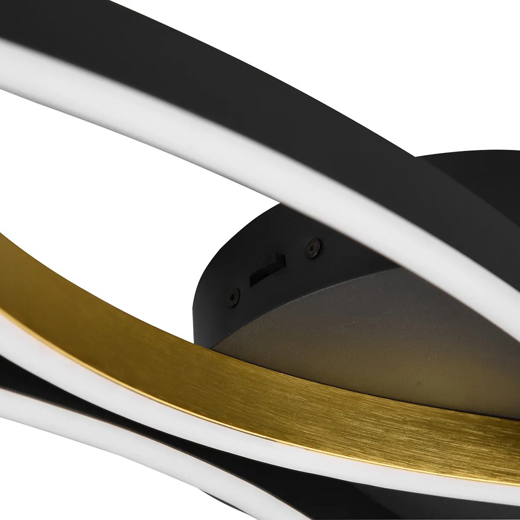 Design plafondlamp zwart met goud incl. LED dimbaar - Blaze Design Binnenverlichting Lamp