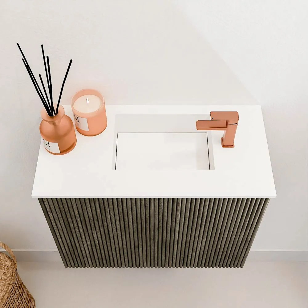 Mondiaz Joya 50cm toiletmeubel shadow met wastafel faye rechts 1 kraangat talc