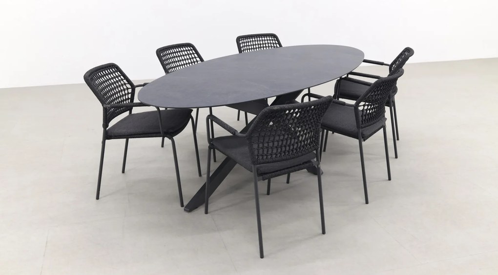 Barista/Privada 240x107 - Ovale tuinset - 7-delig - stapelbaar OP=OP
