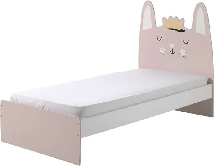 Vipack bed Rabbit - wit/roze - 204x121x99 cm - Leen Bakker