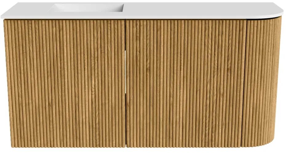 Mondiaz Joya 80cm toiletmeubel ronding rechts oak met wastafel faye links 1 kraangat talc