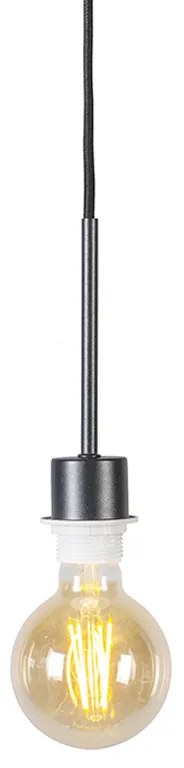 Moderne hanglamp zwart met zwarte kap 50 cm - Combi 1