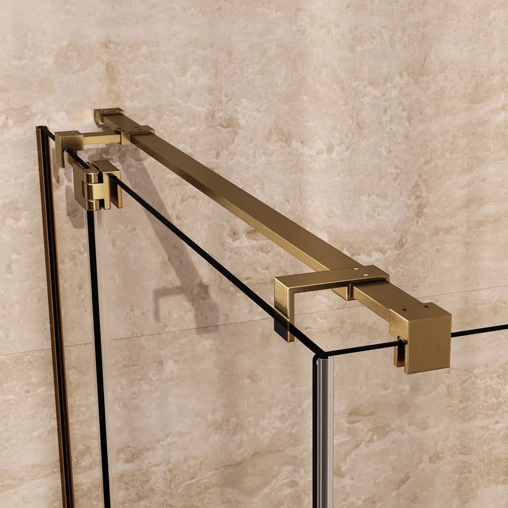 Brauer Stellar douchecabine met draaideur 100x90cm messing geborsteld PVD