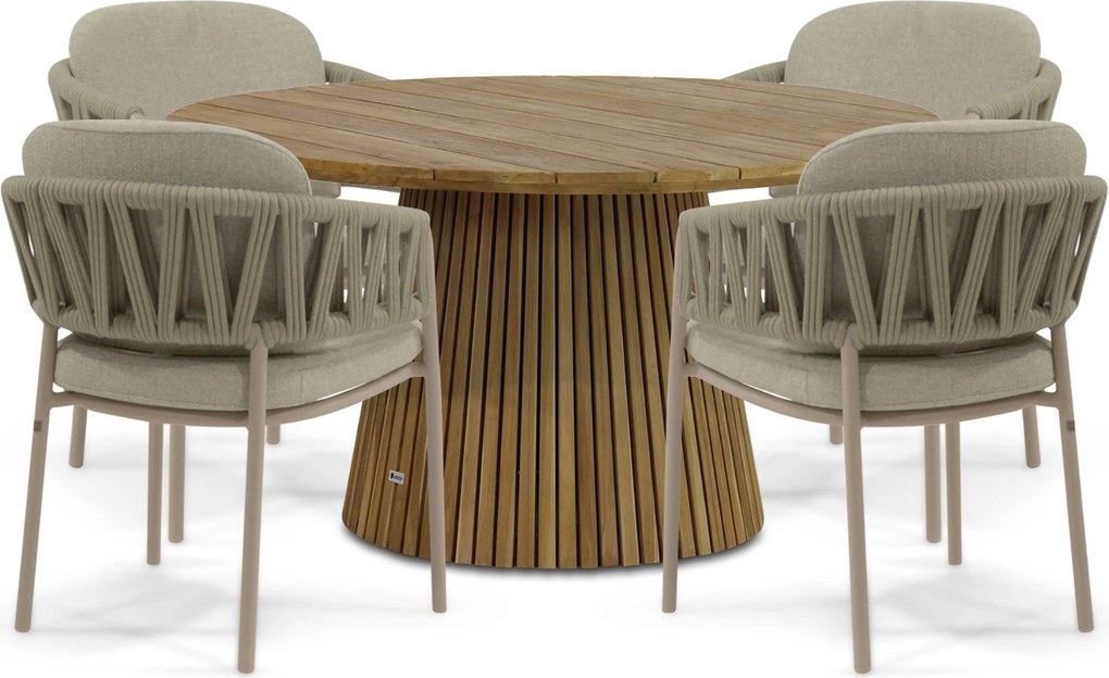 Tuinset 4 personen  Rope Zand/Beige 4 Seasons Outdoor Calma/Fungo