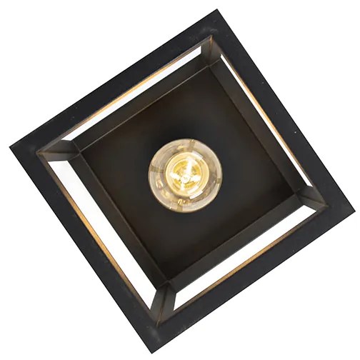 Smart industriële plafondlamp zwart incl. wifi A60 - Cage