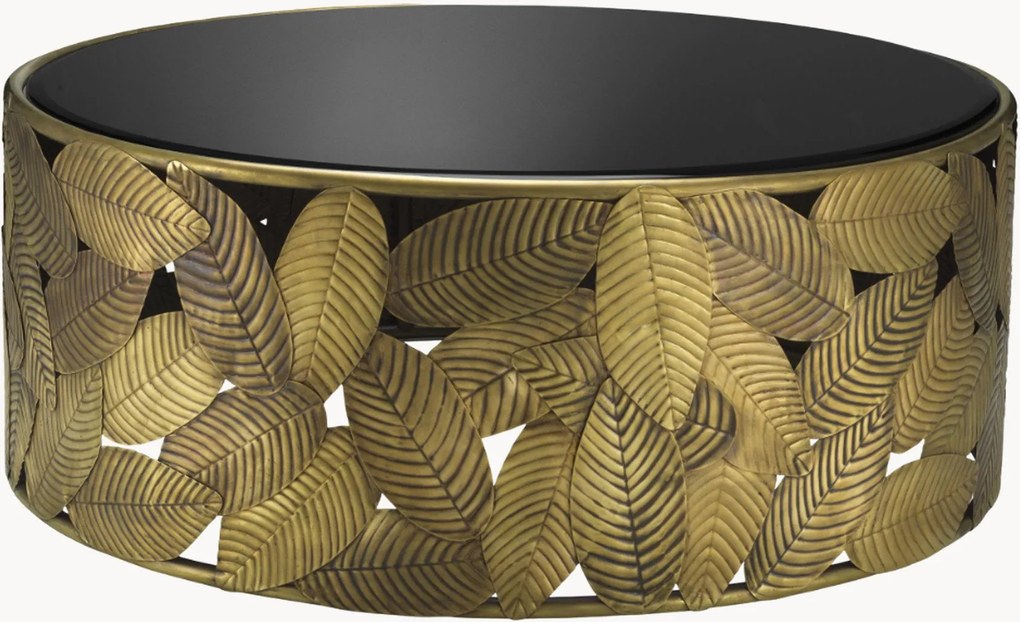 Ronde salontafel Botanico met glazen tafelblad
