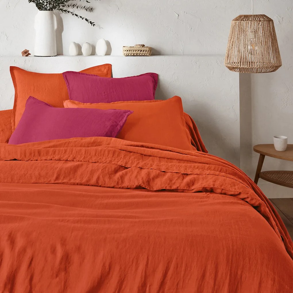 Hoeslaken in gewassen linnen, omslag 35 cm, Linot