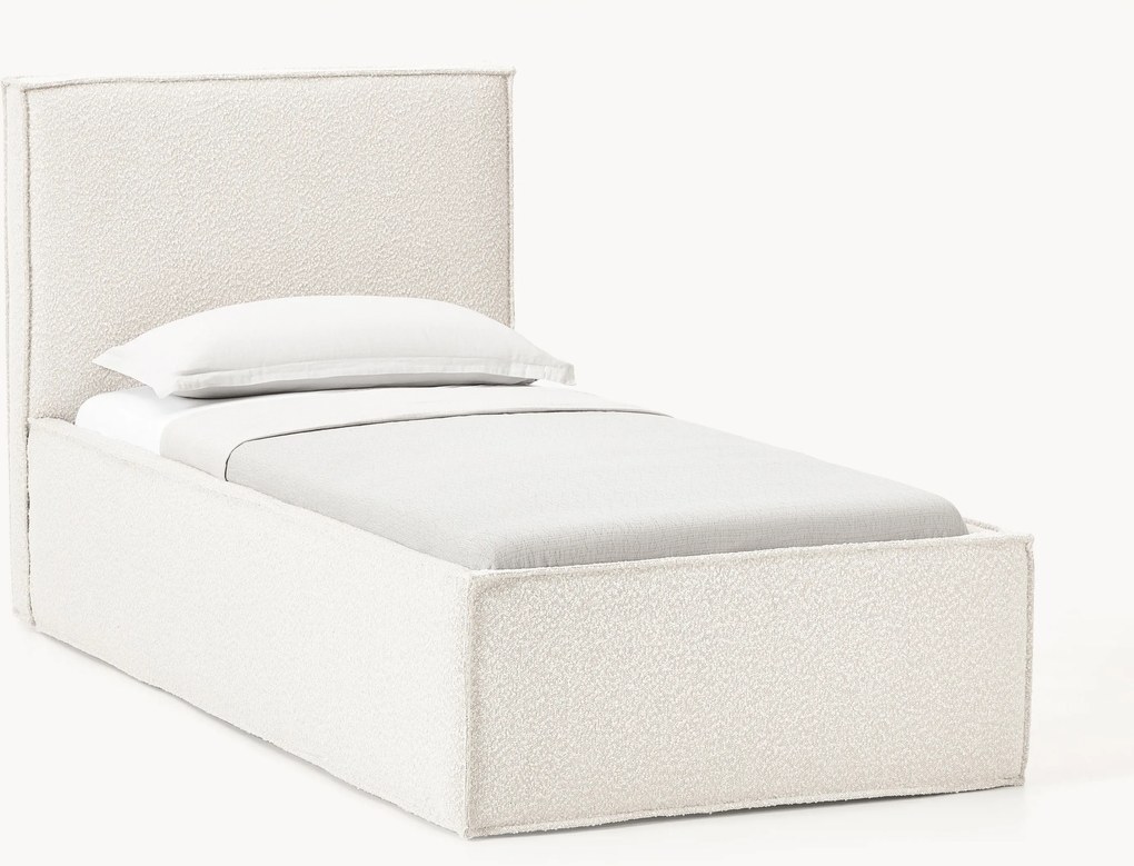 Bouclé gestoffeerd eenpersoonsbed Dream