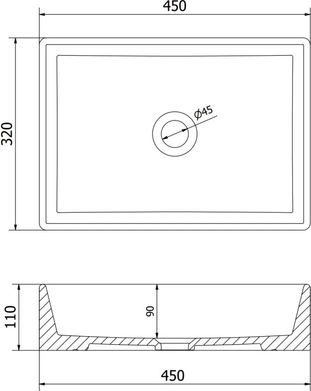 Mexen Goya bovenbouw wastafel 45 x 32 cm, wit - 22184500