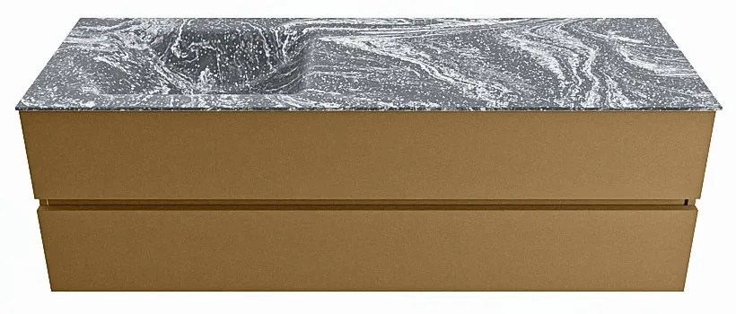 Mondiaz Vica DLux badmeubel 150cm oro 2 lades met wastafel lava links 1 kraangat