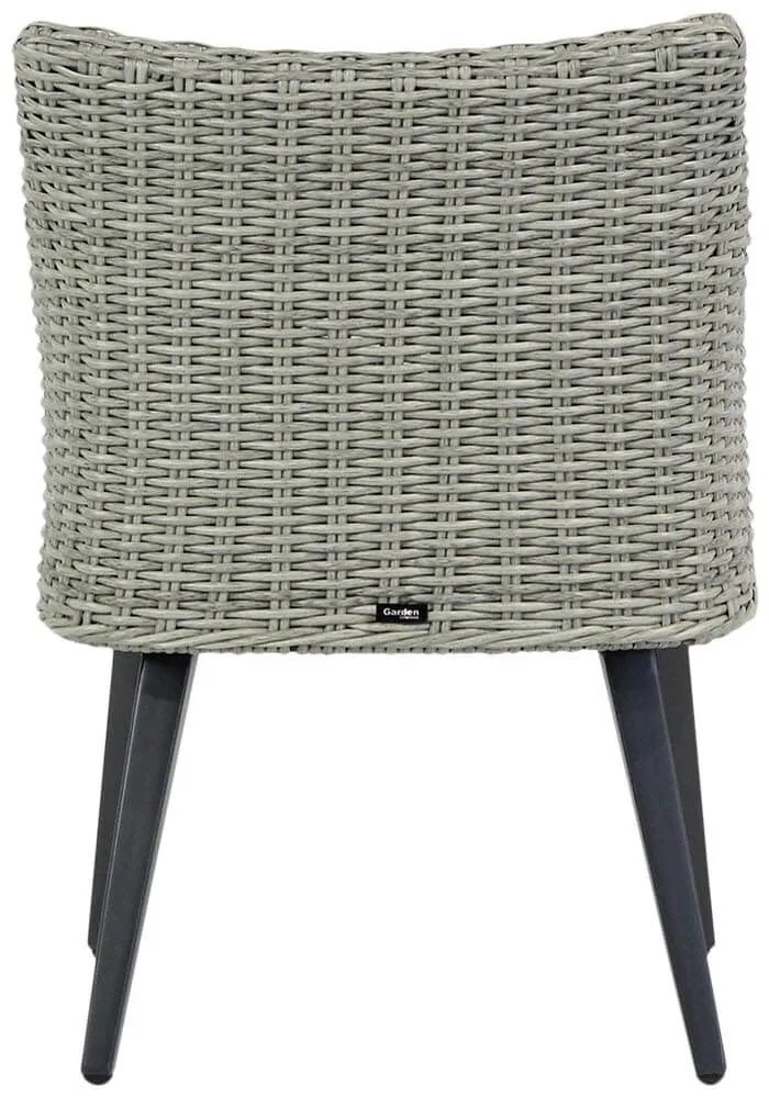 Tuinset 4 personen 95 cm Aluminium/wicker Grijs Garden Collections Milton/Veneto