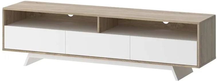 TV-meubel Uldum - wit/eikenkleur - 40,3x172,6x45,9 cm - Leen Bakker