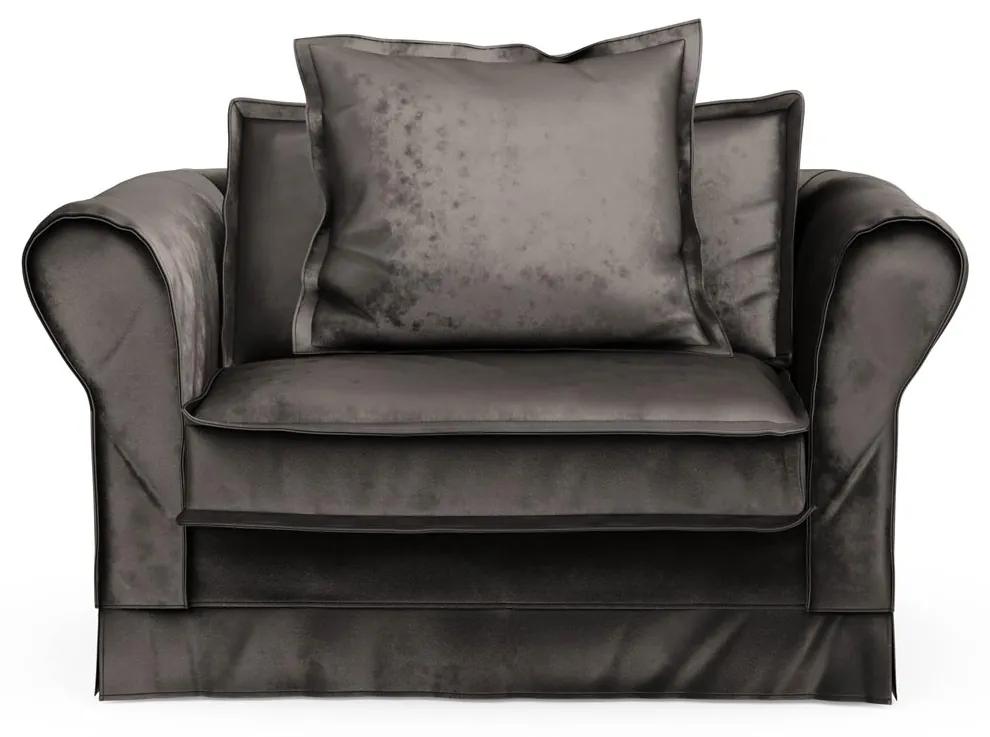 Rivièra Maison - Carlton Love Seat, velvet, grimaldi grey - Kleur: grijs