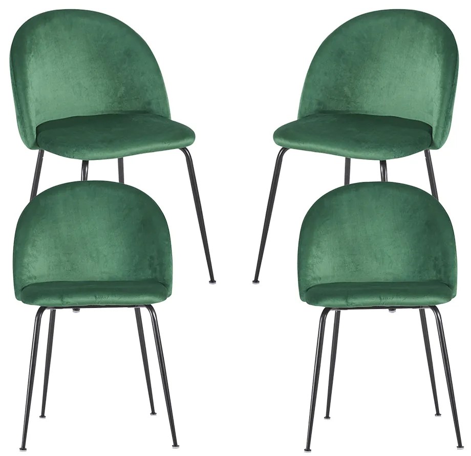 Set 4 Stoelen Zwart Dalnia Fluweel