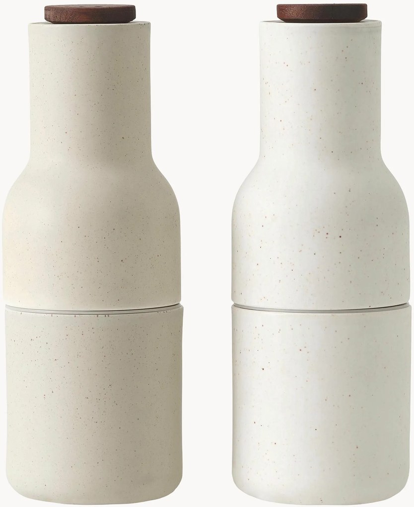 Zout- en peperstrooier Bottle Grinder met walnoothouten deksels, 2-delig