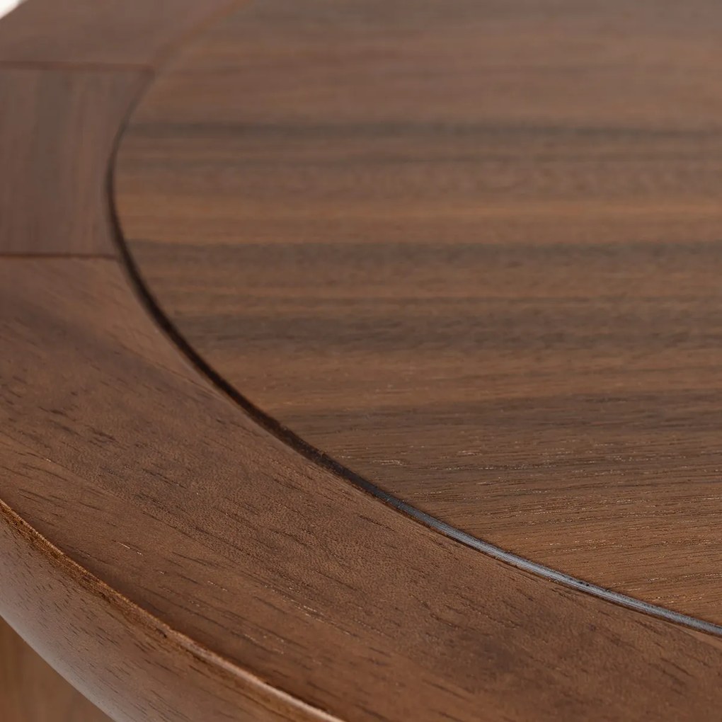 Zuiver Storm Walnut Ronde Salontafel Walnoot - 60 X 60cm.