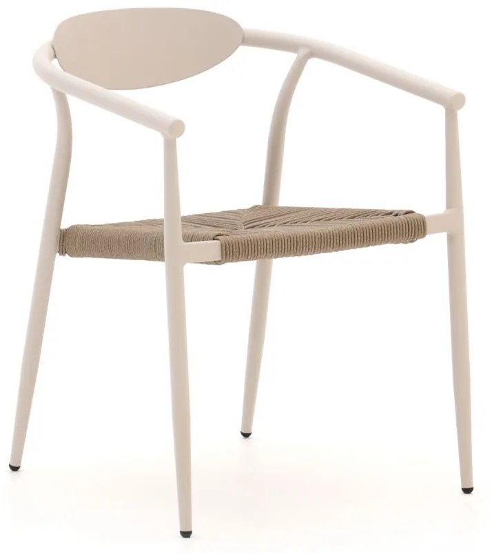 Dining tuinstoel | Manifesto  Cavone | Rope (touw) | Taupe/Wit | Stapelbaar | Kees Smit Tuinmeubelen