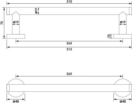 Brauer Gold Edition handdoekrek 30cm goud geborsteld PVD