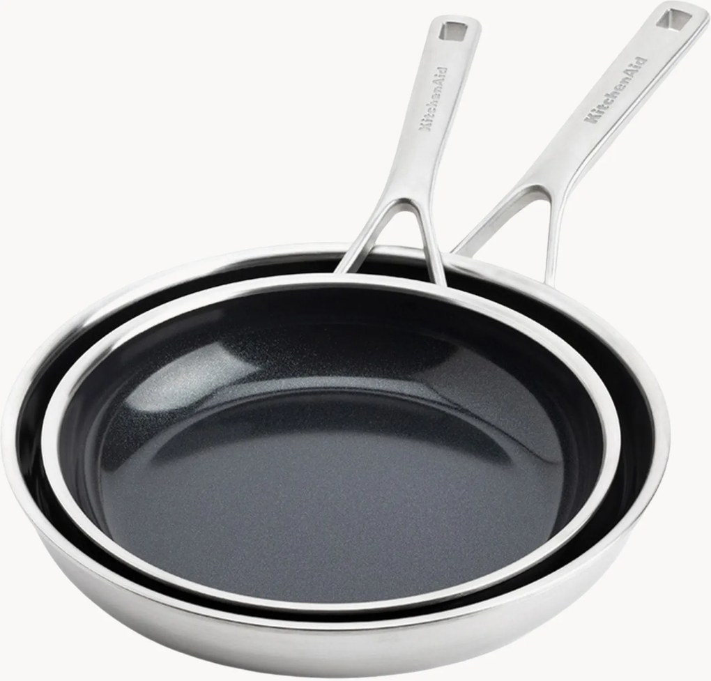 Braadpannen Kitchenaid met antiaanbaklaag, 2-delig