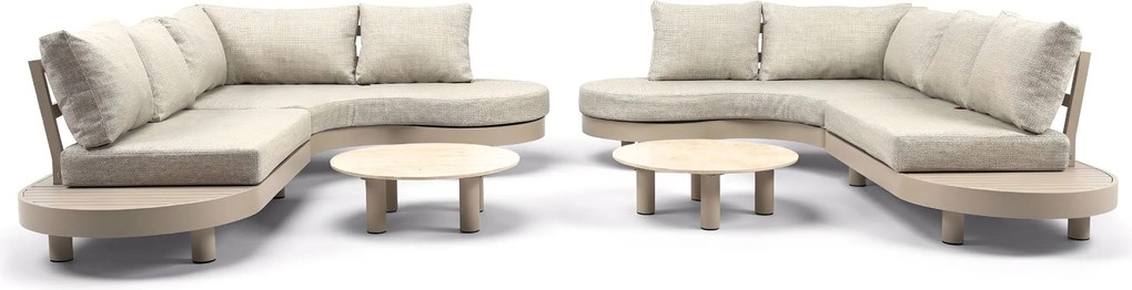 Loungeset tuin 10 personen Aluminium Zand/Beige  Lifestyle Garden Furniture Organio/Elanio