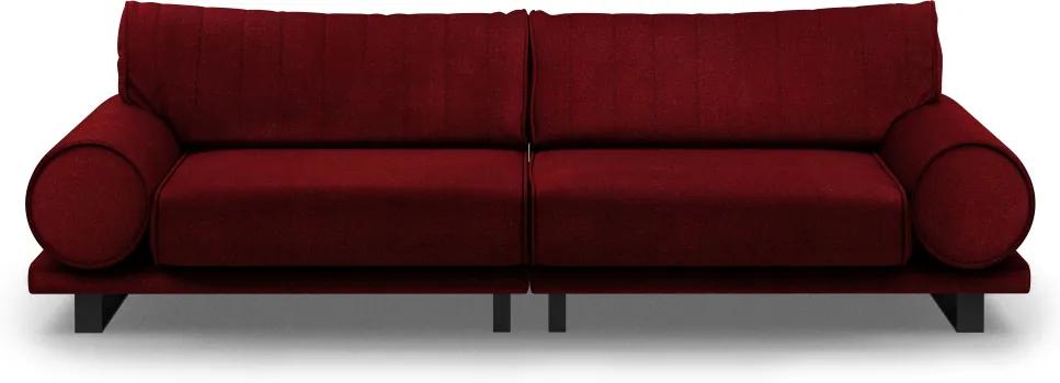 Rivièra Maison - Collins Sofa 3,5 Seater, velvet, vineyard burgundy - Kleur: rood