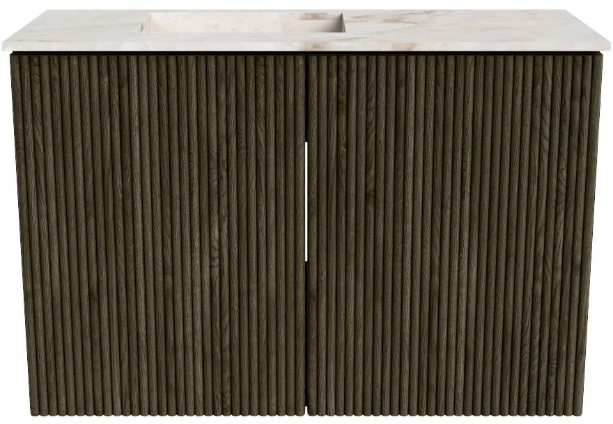 Mondiaz Joya DLux 60cm toiletmeubel shadow met wastafel faye links 1 kraangat frappe