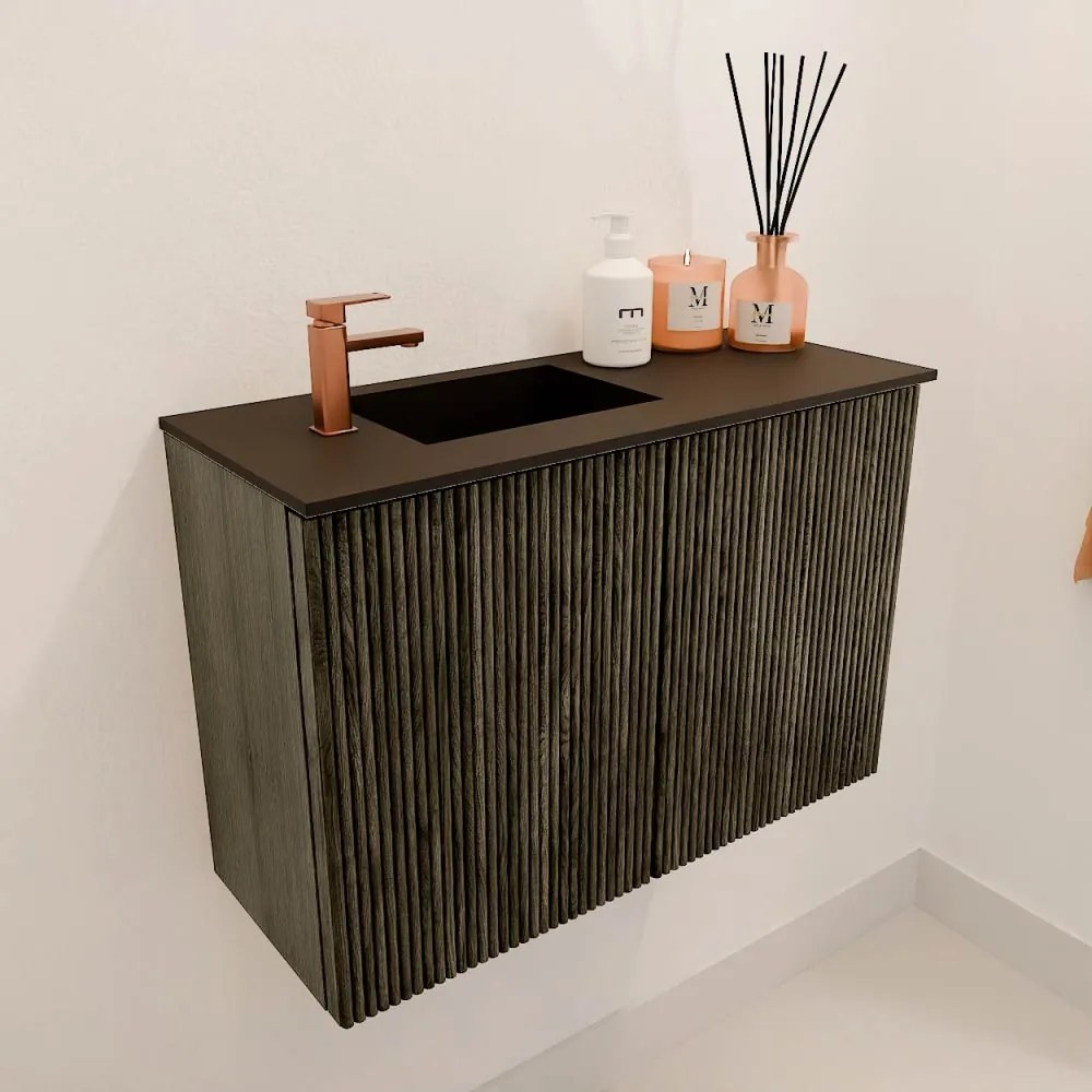 Mondiaz Joya 60cm toiletmeubel shadow met wastafel faye links 1 kraangat urban