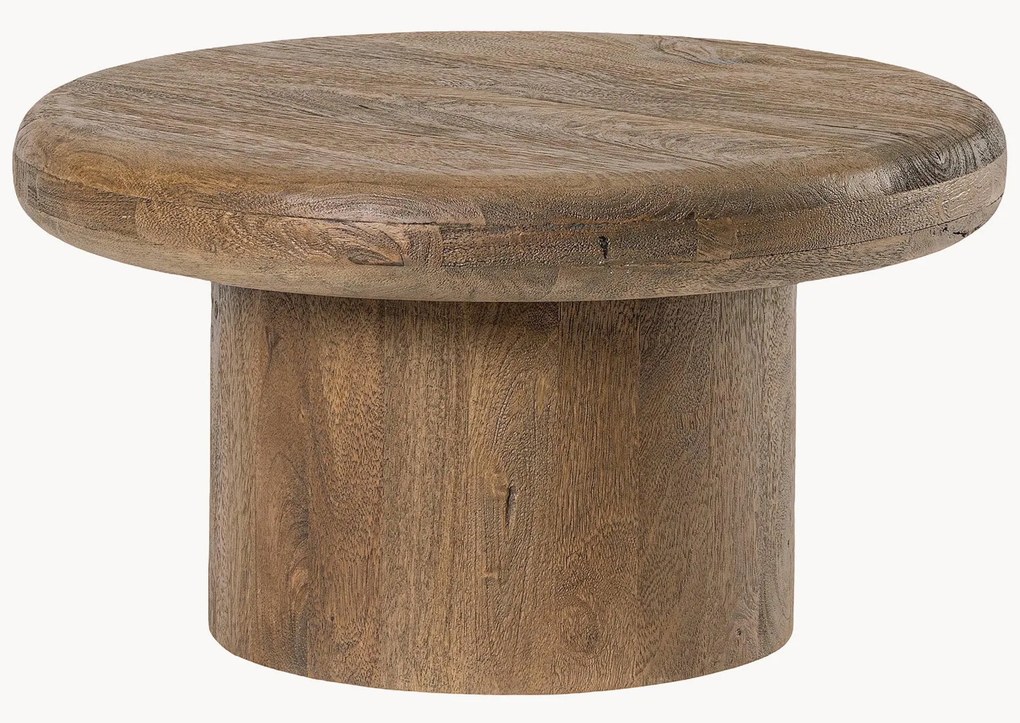 Ronde mangohouten salontafel Lopez, in verschillende formaten