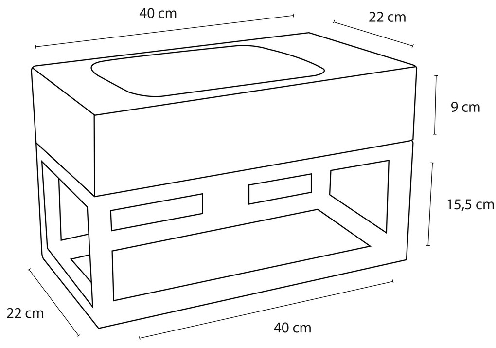 Differnz Force fonteinset natuursteen bombai black met handdoekrek en gebogen kraan mat chroom