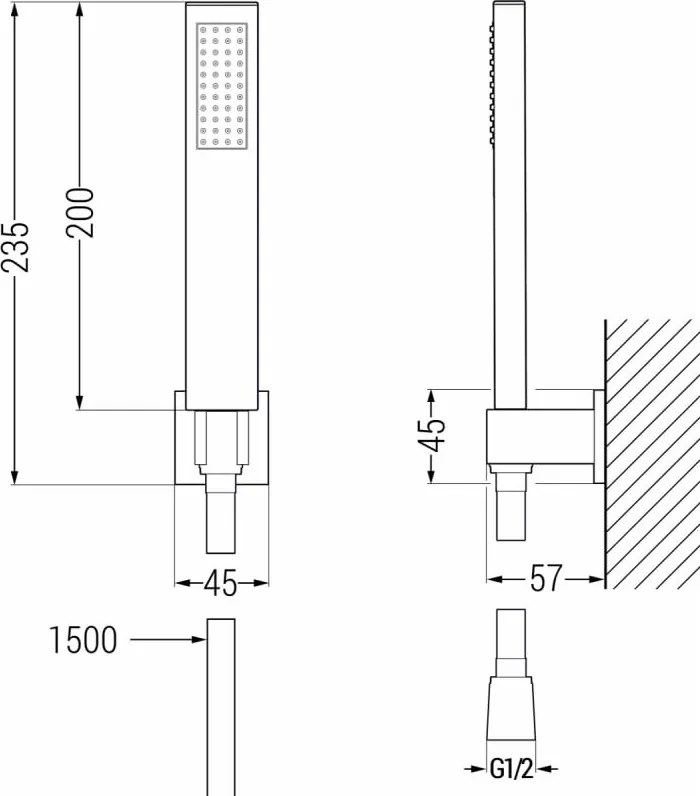 Mexen R-02 puntdouche set, wit - 785005050-20