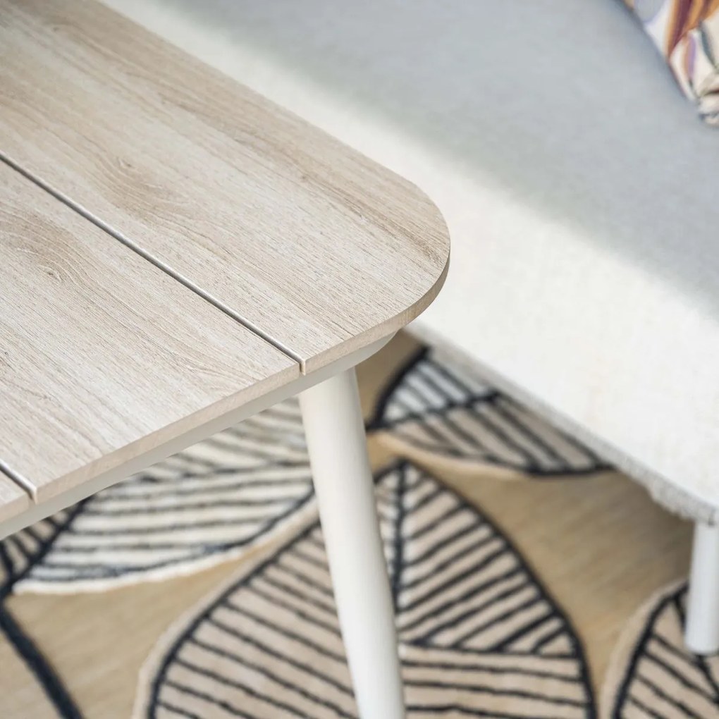 Garden Impressions Lagan lounge dining tafel 160x90 cm - taupe-light teak vironwood