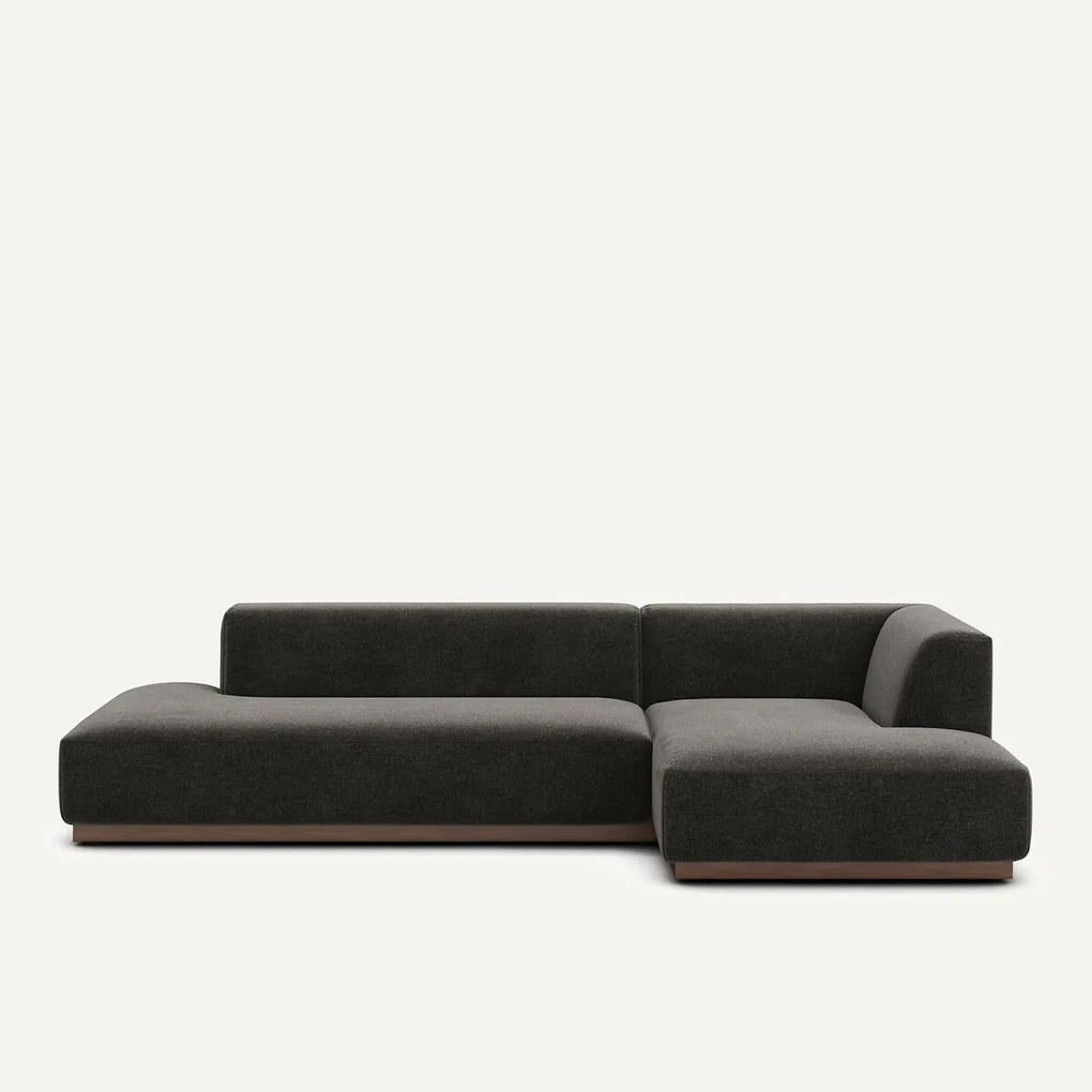 Rechter hoekbank XL in chenille fluweel, Jacopo