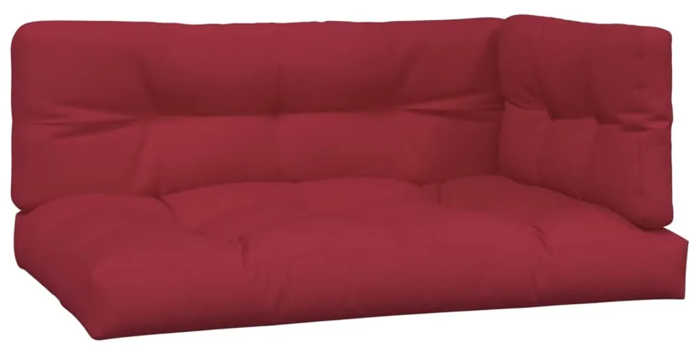 vidaXL Bankkussens pallet 3 st wijnrood