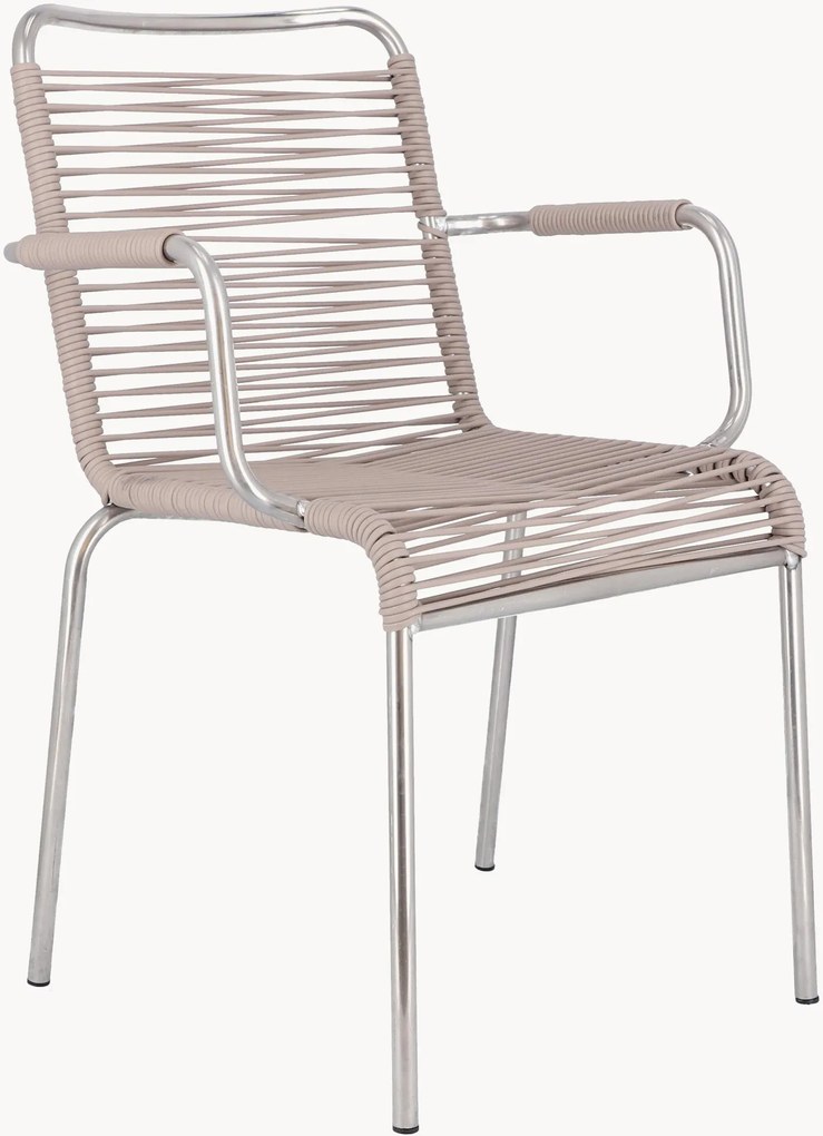 Handgemaakte tuin armstoelen Mya Spaghetti, 4-delig, stapelbaar