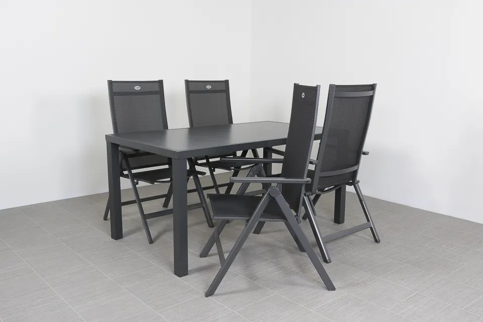 Hartman Aruba/Alma 4-persoons verstelbare tuinset 160x90 cm. - Antraciet