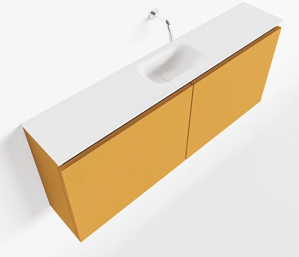 Mondiaz Ture 120cm toiletmeubel ocher met wastafel talc midden geen kraangat