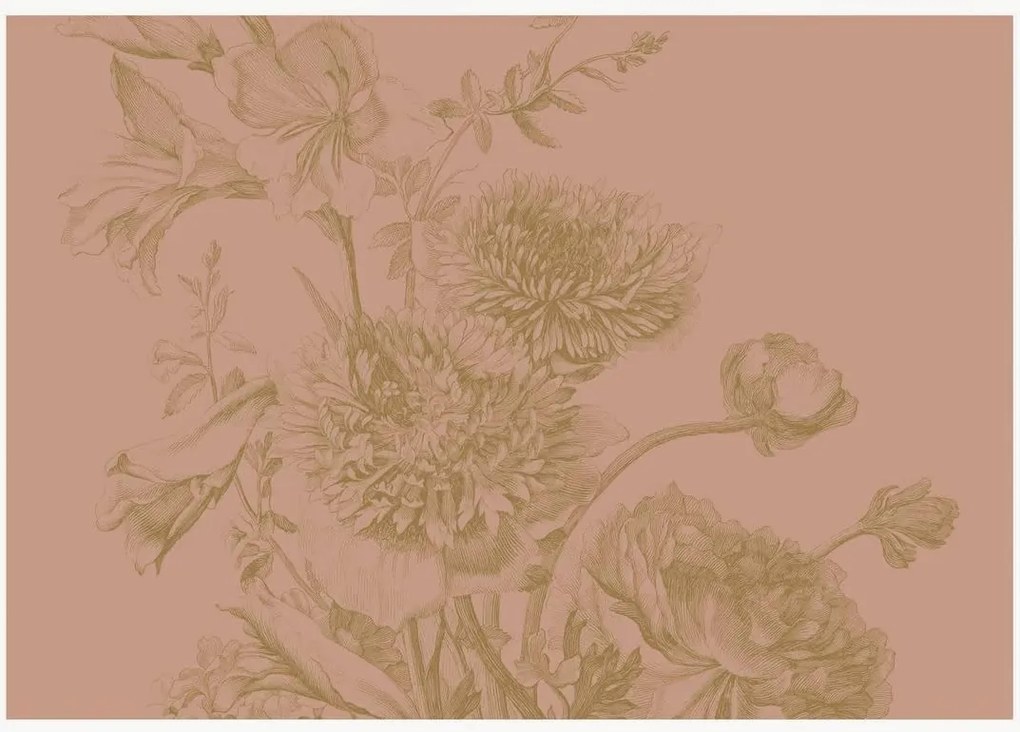Vliesbehang Engraved Flowers