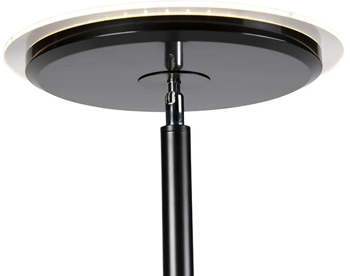 Moderne vloerlamp zwart incl. LED met touch dimmer - Hanz Modern rond Binnenverlichting Lamp