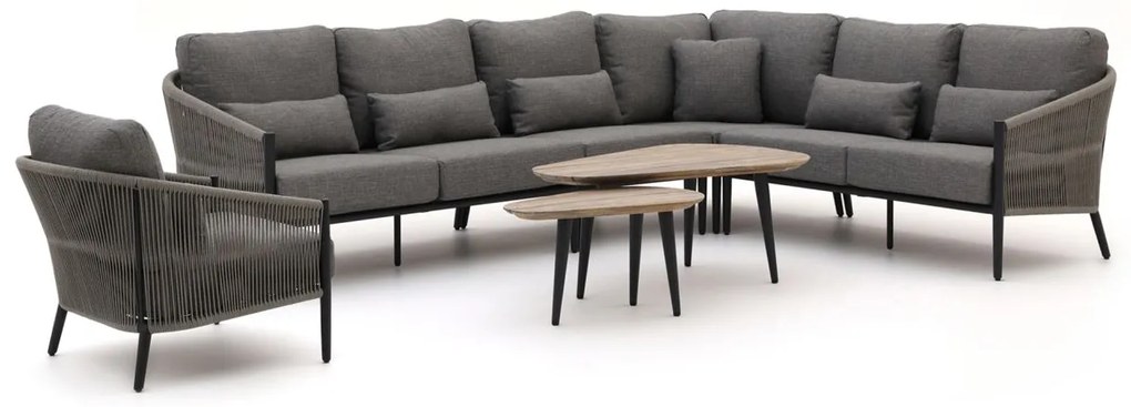 + 15% kassakorting | Hoek loungeset Bellagio  | 7 personen | Loungeset Grijs/Old Teak Greywash | Hoekbank Aluminium | Kees Smit Tuinmeubelen