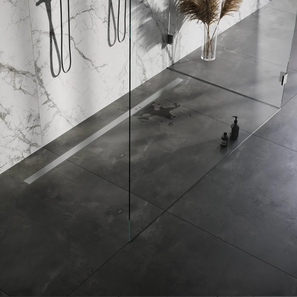 Brauer douchegoot 200x7cm met multifunctioneel rooster en flens RVS geborsteld