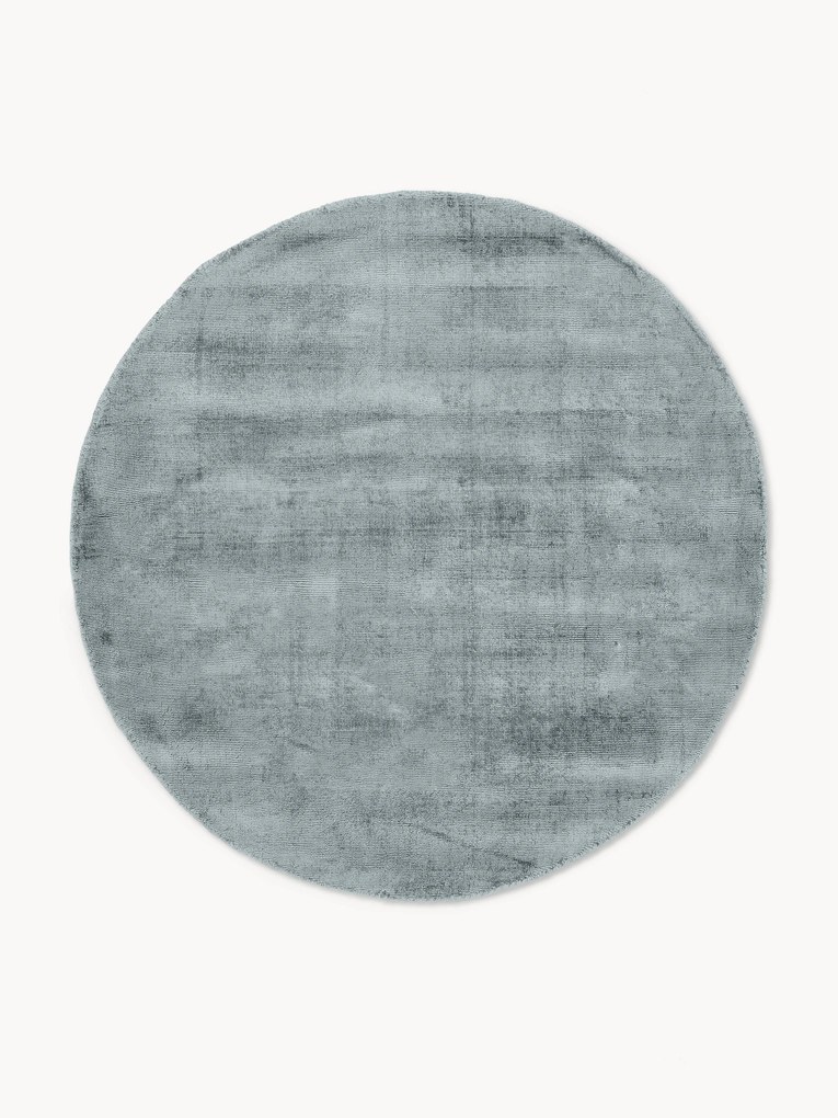 Rond handgeweven viscose vloerkleed Jane
