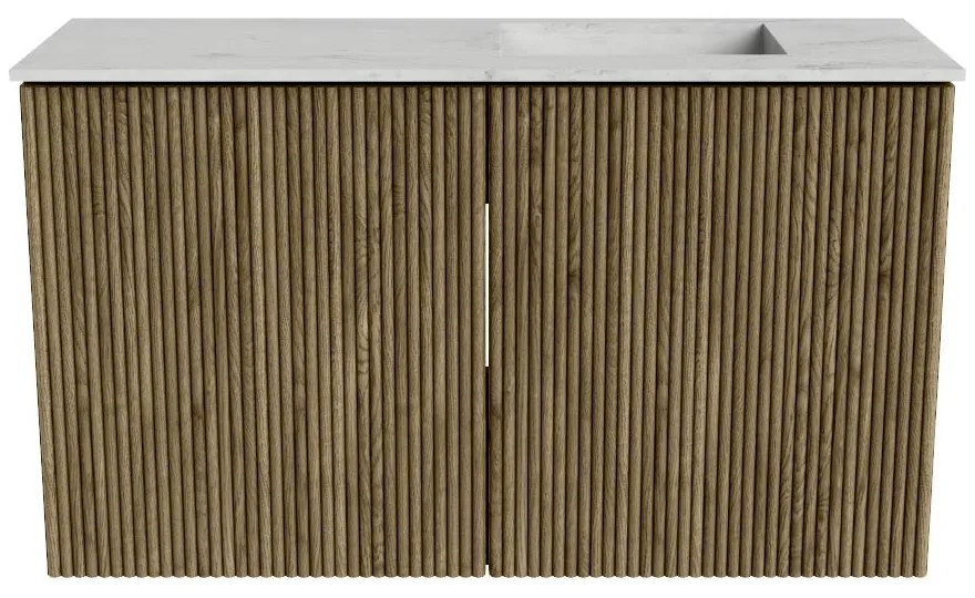 Mondiaz Joya DLux 70cm toiletmeubel dusk met wastafel faye rechts zonder kraangat opalo