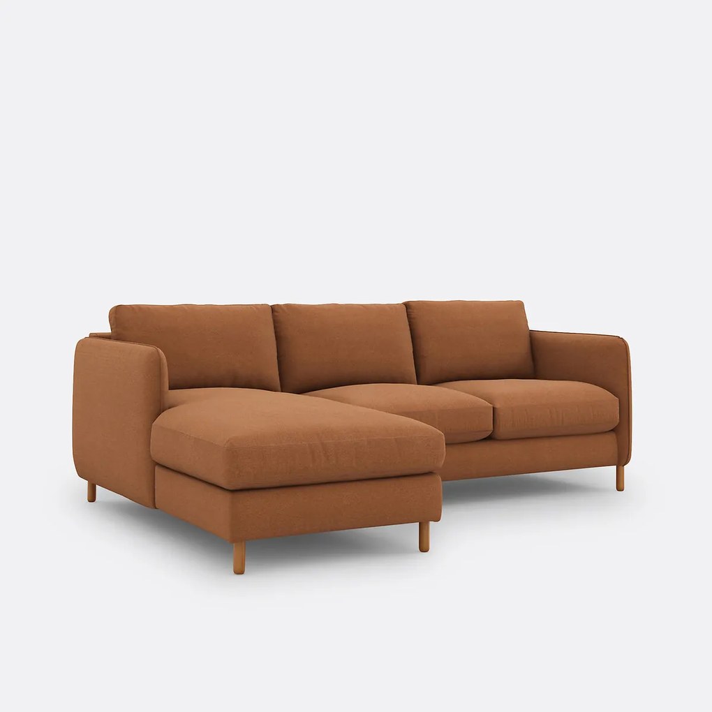 Hoekbank links, 4 zits, in polyester, LOMÉO