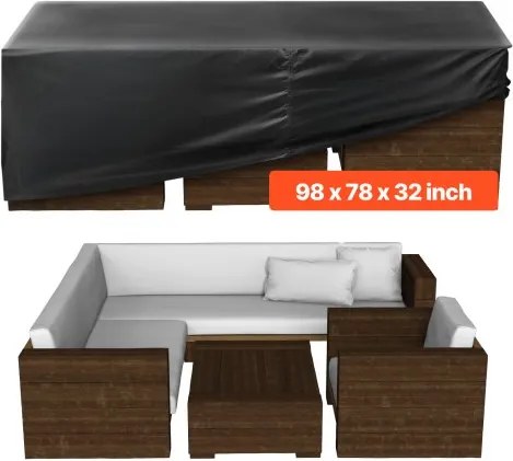 VEVOR Tuinmeubelhoes, 420D Oxford Stof, Waterdichte Rechthoekige Tuintafelhoezen met Ventilatie voor Alle Weersomstandigheden, Zeildoek (249 x 198 x 81 cm)