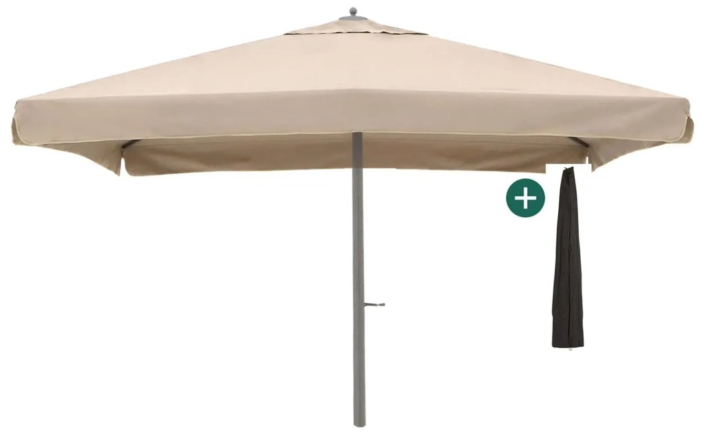 + 10% kassakorting | Parasol Shadowline Java | Inclusief hoes | Vierkant | 450x450cm | Met draaihendel | Bruin | Kees Smit Tuinmeubelen