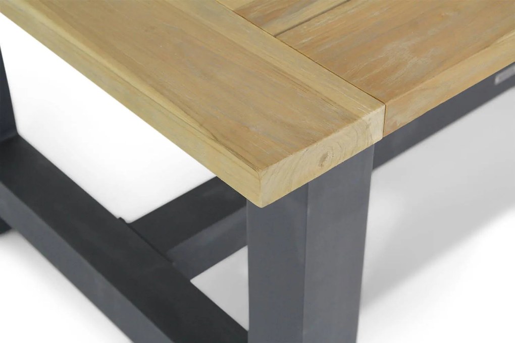 Dining Tuintafel rechthoekig 300 x 100 cm Aluminium/teak Grijs San Francisco