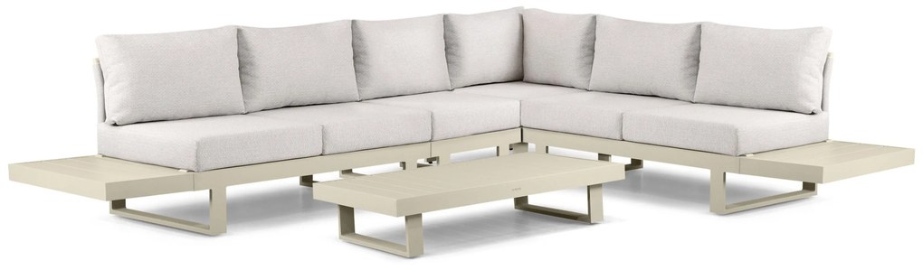 Hoek loungeset 6 personen Aluminium Taupe Lifestyle Garden Furniture Lorenzo