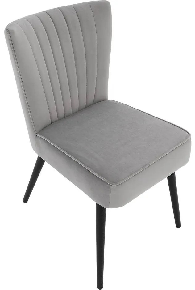 Goossens Eetkamerstoel Rob grijs velvet stof leuning, urban industrieel