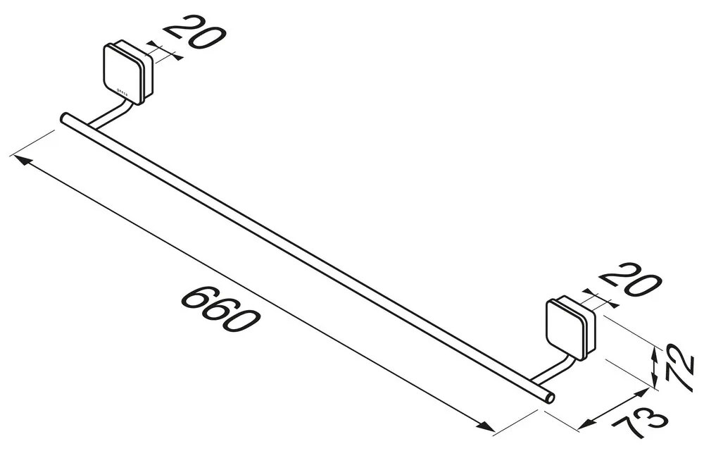 Geesa Topaz handdoekrek 66cm chroom